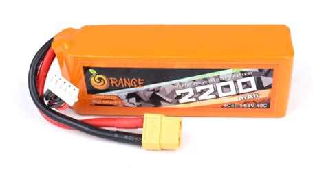 Buy Orange 14.8V 2200mAh 40C 4S Lithium Polymer Battery Pack ...