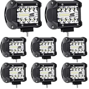 Turboo LED Pods, 4 Inch 120W LED Light Bar, 12000LM Spot Flood Combo ...
