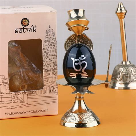 SATVIK STORE SATVIK 5 INCH Brass Lord Shiva Linga Lingam Shivling India ...