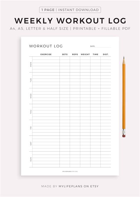Exercise Log Sheet 的图像结果