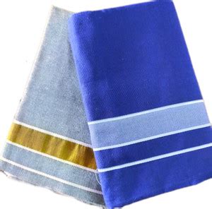 Modhi GREY, BLUE KERALA DHOTI, COLOUR VESHTI, 1 INCH GOLD BORDER ...