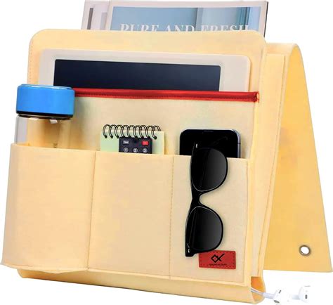 Bedside Caddy, 5 Pockets Remote Control Holder Bed Sofa storage organi ...