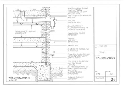 Double Brick Wall Section | Architectural construction detail drawing ...