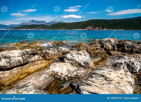 Rocky sea cost Montenegro stock photo. Image of nature - 143351610