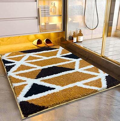 Roseate Mosaic Super Soft (40x60 cm) Microfibre 2000 GSM Bath Mat Super ...