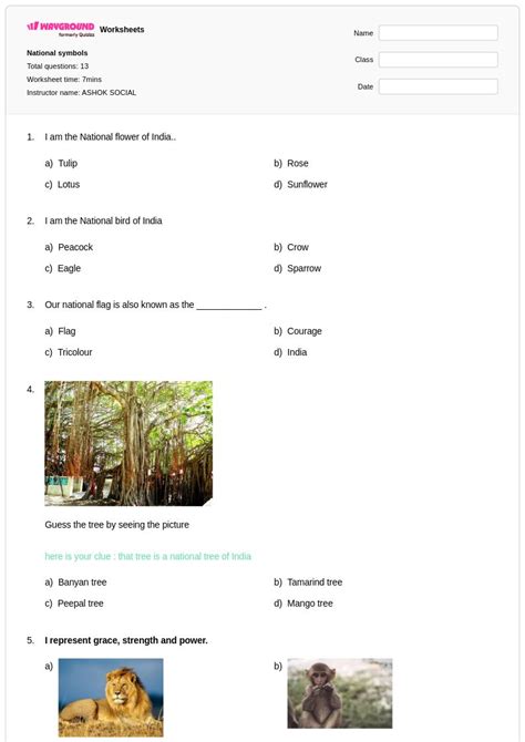 50+ National Symbols worksheets for Class 4 on Wayground | Free & Printable