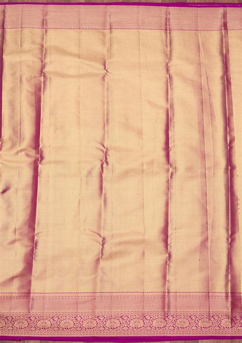 Buy Magenta Pink Zariwork (Gold) Silk Silk_Saree - Koskii