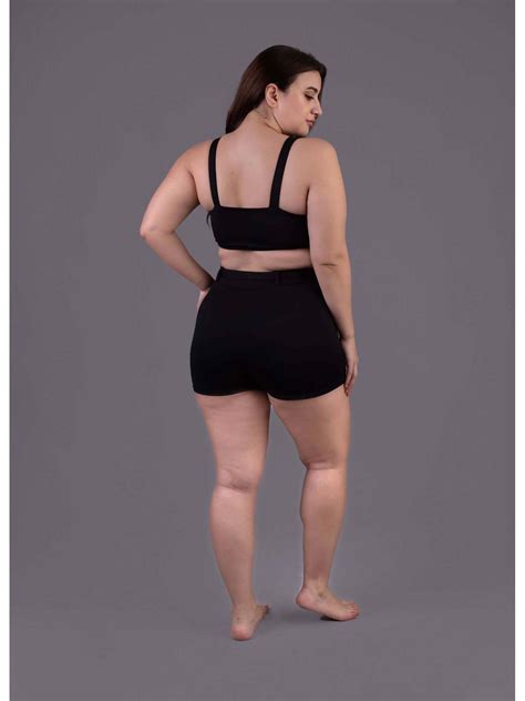 Buy Keepfit Black Solid 2 Piece Swimset For Women Online