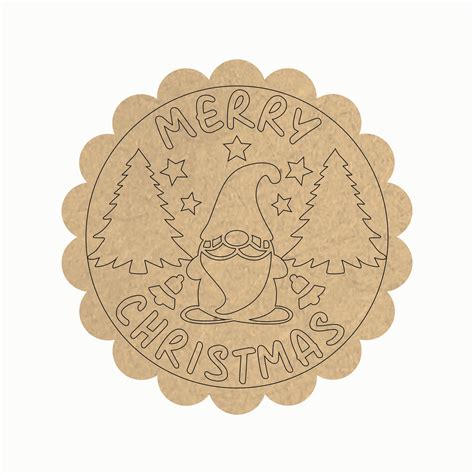 Pre Marked MDF Cutout - Merry Christmas