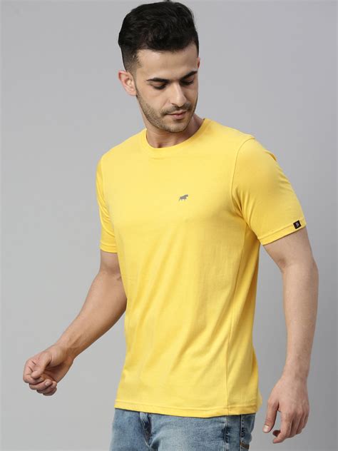 Buy Mens Plain Yellow T-Shirt Online India – Bushirt