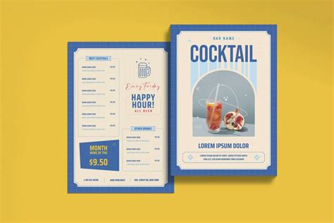 Image result for Cocktail Menu Template
