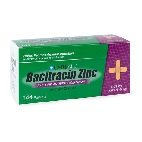CareAll Bacitracin Antibiótico Ointment com 144 Pacotes, Cada Packet de ...