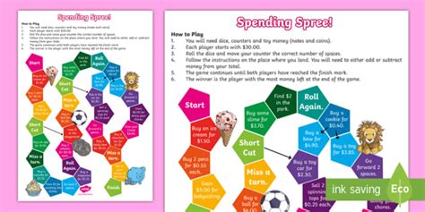 Spending Spree Board Game (teacher made)