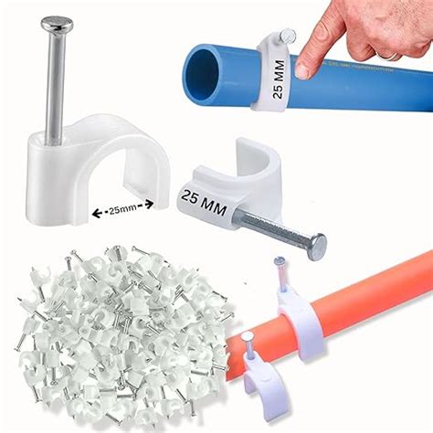 OldArc 25MM Pipe Clip, 100 Pcs 25MM PVC Pipe Clip | Conduit Pipe Clips ...
