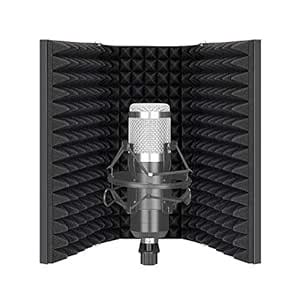 Neewer Pro Microphone Isolation Shield, 3-Panel Pop Filter, High ...