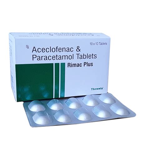 Aceclofenac 100mg+ Paracetamol 325mg Tablets Therawin Formulations