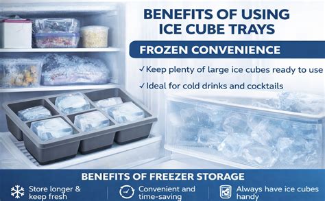 Buy Large Ice Cube Tray with Lid, Silicone Ice Cube Mold, Square Ice ...