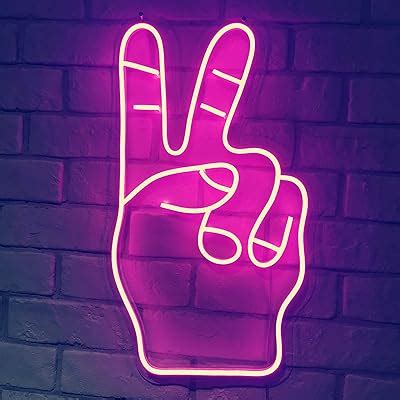 Buy Barnyard Designs Neon Sign, 5V Light Up Peace Sign, Neon Wall Sign ...