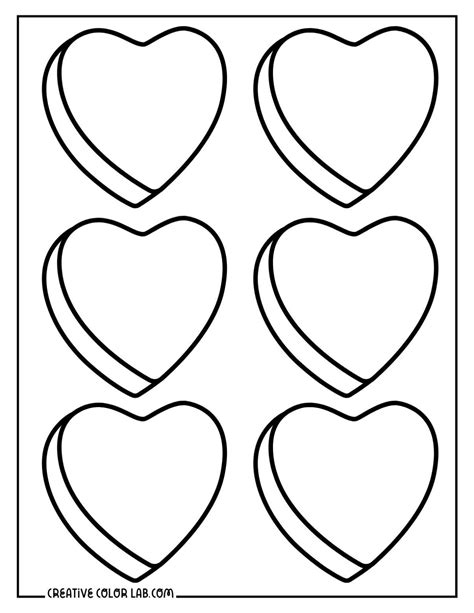 Printable Candy Conversation Hearts Coloring Pages | PDF Format