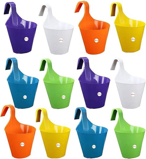 Go Hooked Plastic Hanging Planter, Multicolour, Pot Diameter -7.1 Inch ...