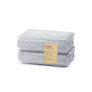 Anko Australia 100% Cotton 700 GSM Ribbed Hand Towel | Set of 2 | Super ...