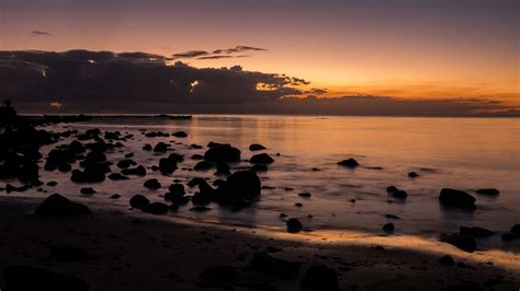 Download wallpaper 2560x1440 horizon, sunset, stones, blocks widescreen ...