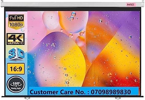 MOIZ 106 inches Diagonal, 16:9 Aspect Ratio, 8 Ft x 4.5 Ft with Ultra ...