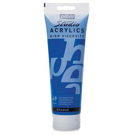 Pebeo High Viscosity Acrylics - Opaque Primary Cyan, 250 ml tube, Color ...