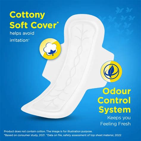 Buy Stayfree Secure Cottony Soft Cover Sanitary Pads With Wings XL, 6 ...