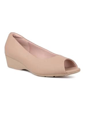 Buy Women Nude Peep Toes Wedge Heels at Amazon.in