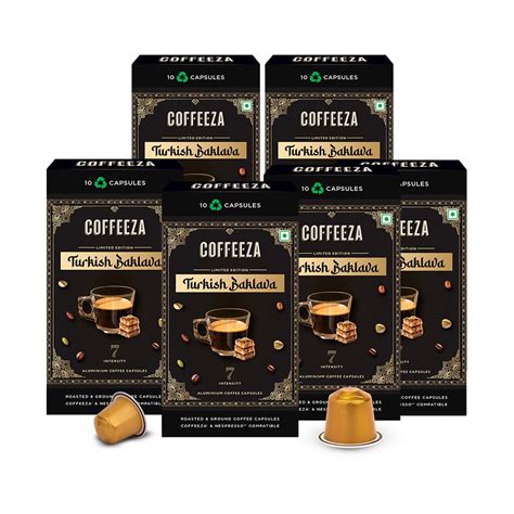 Coffeeza Turkish Baklava Flavoured Aluminium Coffee Capsules, Intensity ...