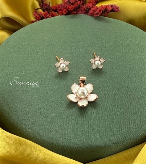 Enamel Floral Pendant Set - Handcrafted Silver Jewelry – Sunrise ...