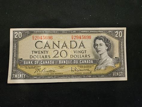 1954 $20 Canadian bill