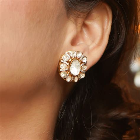 Chunk of Grace Polki Diamond Earrings - Shop Now – Polki Stories by ...