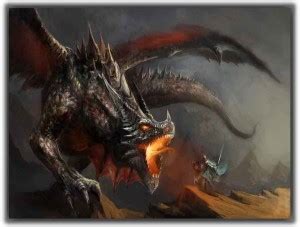 Knight Fighting Dragon 0266 Poster Photographic Paper - Abstract ...