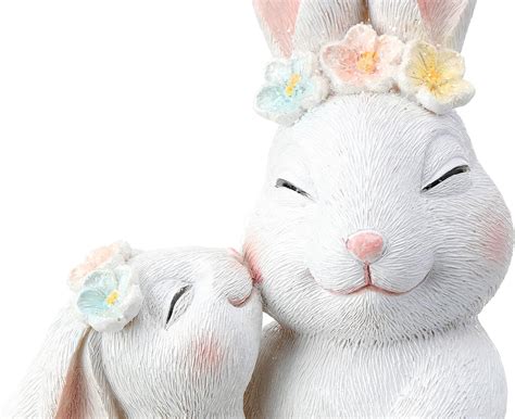 Buy RIBC Loving Easter Bunny Mother and Child Statue, 6.25 Inches High ...