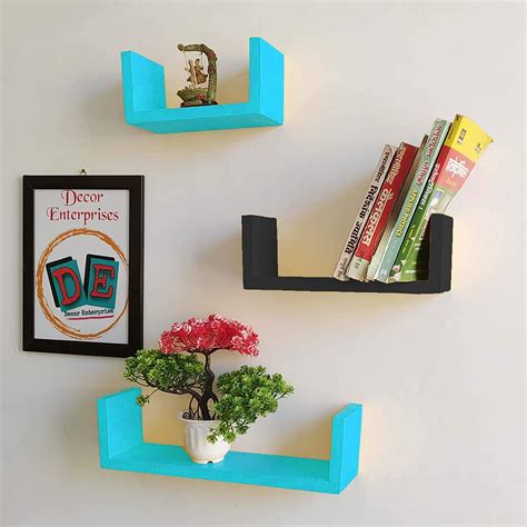 Decor Enterprise U Shaped MDF Wall Shelves/Shelf Floating Racks for ...