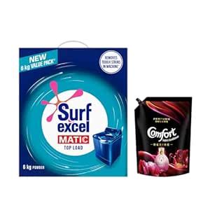 Surf Excel Matic Powder Top Load 6kg+Comfort Perfume Deluxe, Desire ...