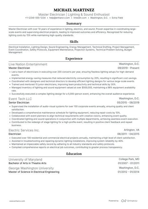 21 Electrician Resume Examples That Got Jobs for 2025