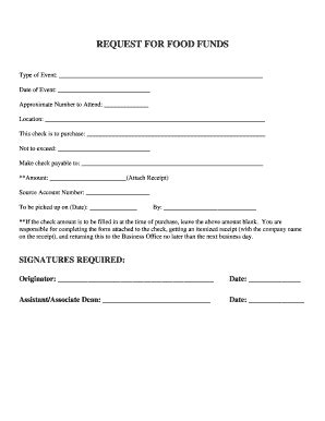 Food Request Form - USC Sumter - Uscsumter - Fill and Sign Printable ...