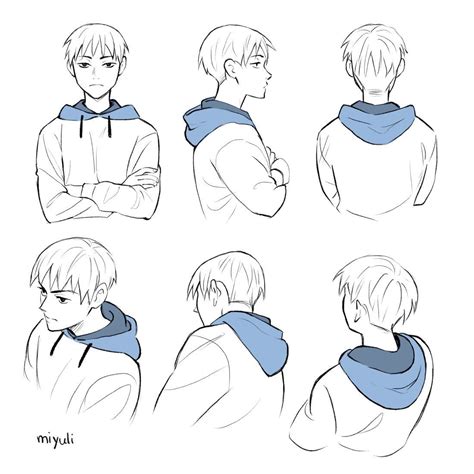 side profile hoodie drawing