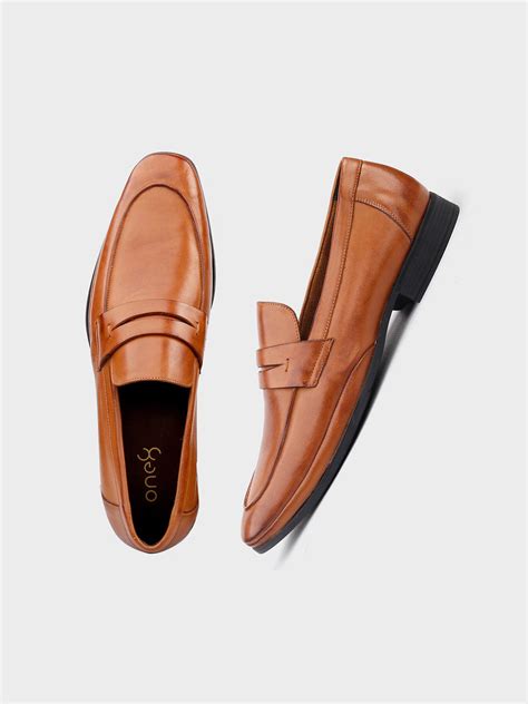 Tan Leather Men's Slip-On Loafers – One8 Select