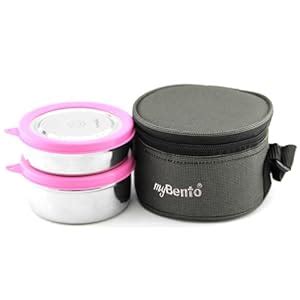 Buy myBento SS Priority Mini Lunch Box Set 2 with Bag | Stainless-Steel ...