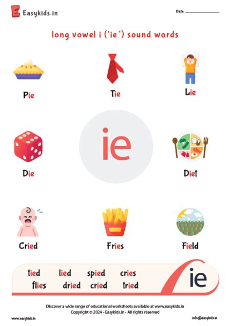 Words with ie sound - EasyKids.in