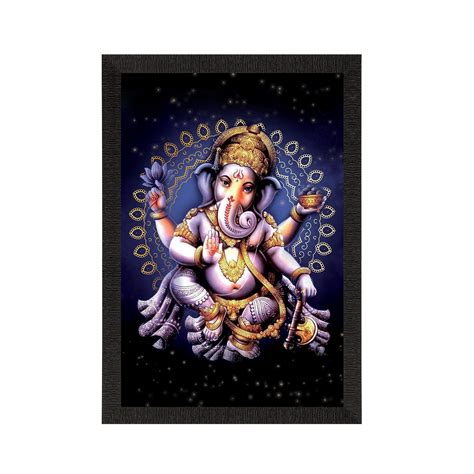 Lord Ganesha Satin Matt Texture UV Art Painting - eCraftIndia Online