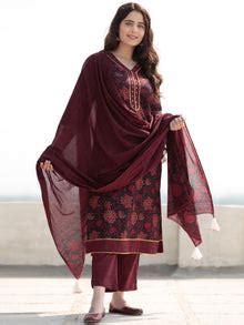 Zohra Fazeen Set of Straight Kurta Pants & Dupatta – InduBindu