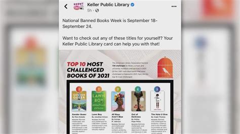 City of Keller orders Keller Public Library to remove post about Banned ...