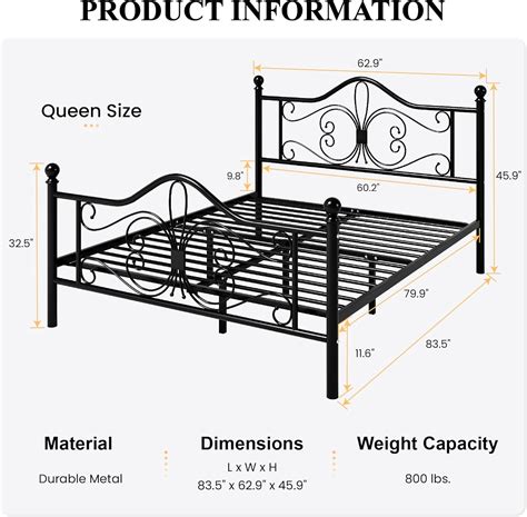 SHACERLIN SHA CERLIN Queen Size Bed Frame and Headboard,Metal India | Ubuy