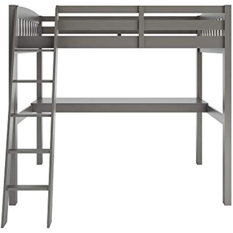 High Loft Bed with Desk, Wooden Full Loft Bed with | Ubuy India