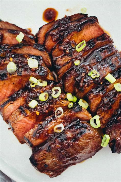 Grilled Asian Marinated Flat Iron Steak - Grilled Flat Iron Steak Recipe